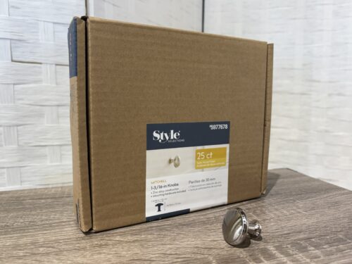 NEW! STYLE SELECTIONS 25-Count Mitchell 1-3/16" Knobs - Satin Nickel Finish Model # 5977678