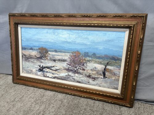 Original Oil Painting of Southwest Landscape in Carved Wood Frame
