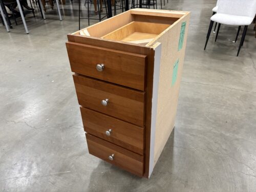 Cinnamon Maple Finished 34x16 4 Drawer Solid Wood Lower Cabinet