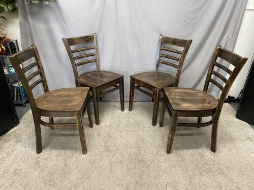 Distressed Wood Ladder Back Dining Chairs (Set of 4)
