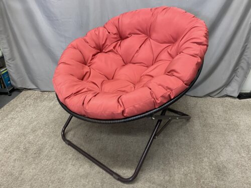 BRYLANE HOME Coral Pink Folding Papasan Chair
