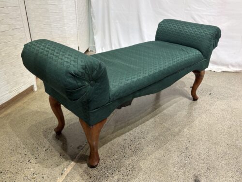 ROSE HILL Emerald Green Rolled-Arm Bench