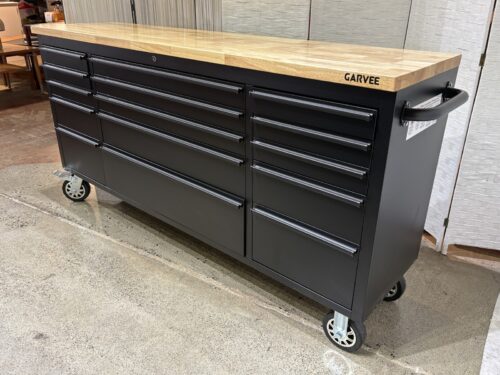 NEW! GARVEE 72" 15-Drawer Mobile Tool Chest w/ Butcherblock Top