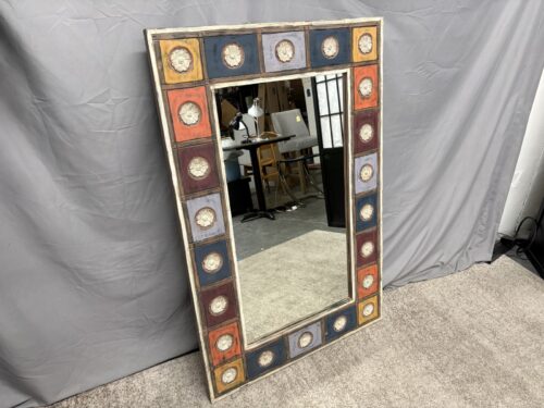 PIER 1 Vintage Multicolor Patchwork Mirror