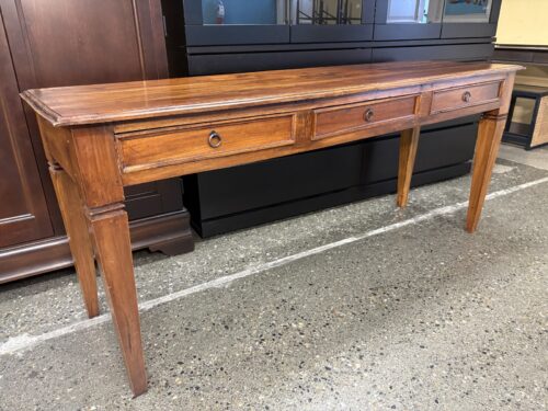 Vintage Rustic Solid Wood Neoclassical 3-Drawer Console Table