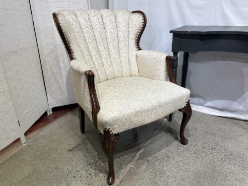 Vintage Channel-Back Parlor Chair w/ Nailhead Trim