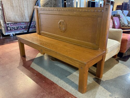 Hefty Solid Wood Straight-Back Great Hall Bench