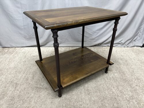 French Industrial 2-Tier Accent Table