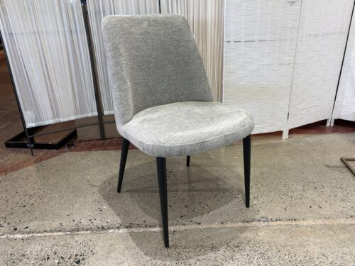 Contemporary Upholstered Metal Leg Dining Chair - Neutral Grey
