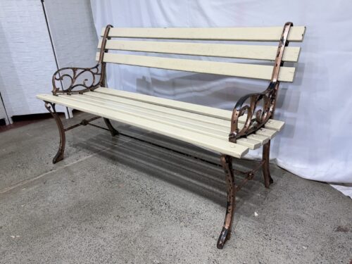 Rustic Cast Iron & Wood Garden Bench