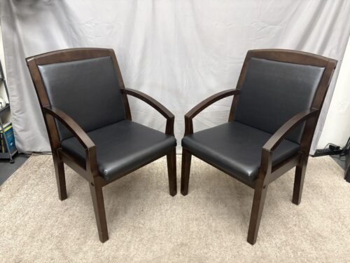 LORRELL Black/Espresso Slanted Arm Chair (Set of 2)