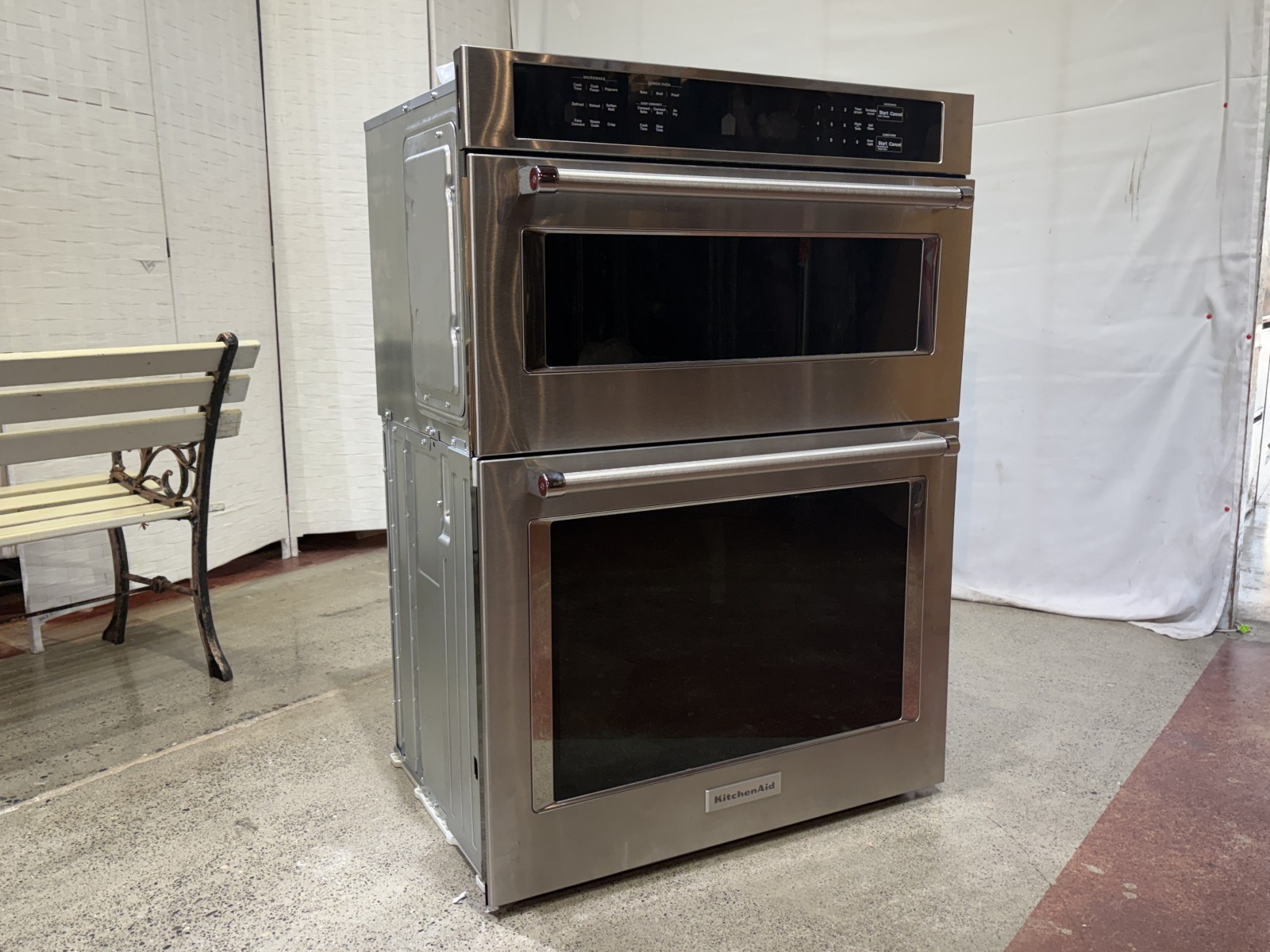 NEW! KITCHENAID 5Cu.Ft. Electric Wall Oven & Microwave Combo w/ Air Fry Mode – Stainless Steel Model # KOEC530SPS