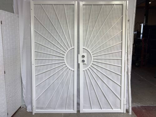 NEW! RELIABILT Sunset 64"x82" Steel Reversible Double Security Screen Door - White