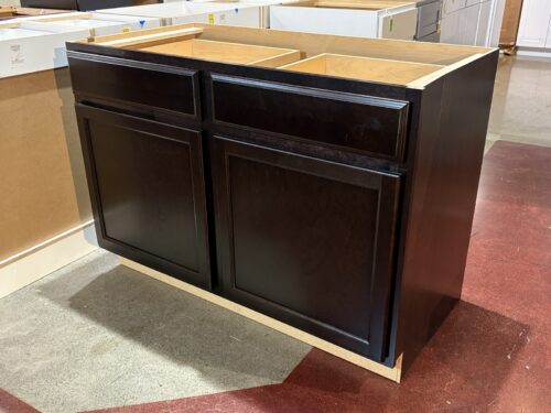 NEW! Espresso Brown 48" Double Drawer Lower Cabinet