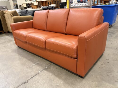 SCANDINAVIAN DESIGNS Jonas Terra Cotta Leather Queen Size Sleeper Sofa