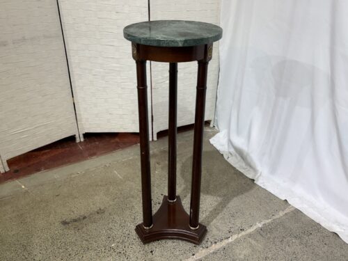 Tall French Empire Neoclassic Style Green Marble Top Accent Table