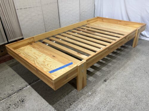 Minimalist Natural Pine Wood Twin Bed Frame