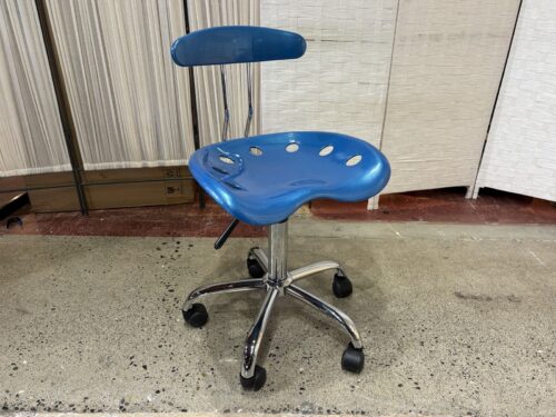 FLASH FURNITURE Nautical Blue & Chrome Task Chair w/ Tractor Seat