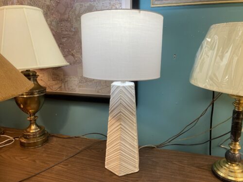 JAMIE YOUNG High Rise Cream Chevron Ceramic Table Lamp