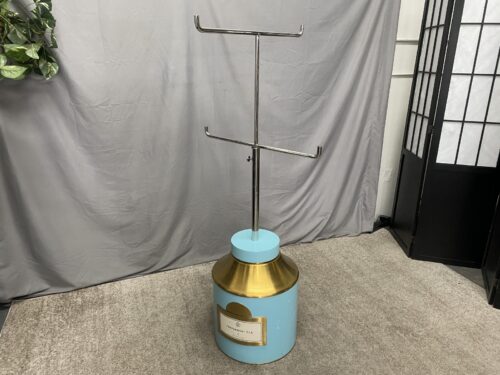 Vintage Peppermint Tea Canister Base Height Adjustable Coat Rack