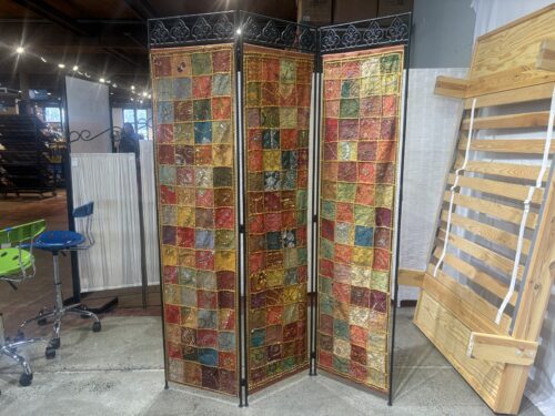 Boho Sequin Embroidered Patchwork 3-Panel Room Divider