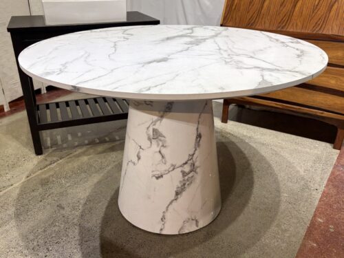 NEW! Round Faux Marble Pedestal Dining Table