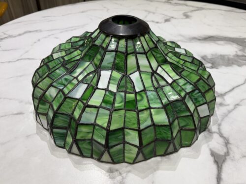 Green Stained Glass Torch Style Lamp Shade