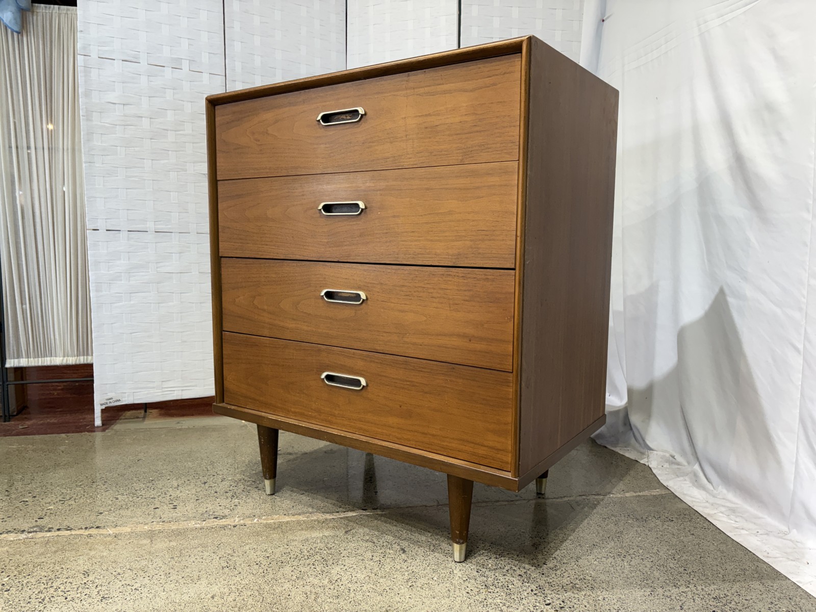B.P. JOHN FURNITURE Union Made Vintage Mid-Century Modern Highboy Dresser