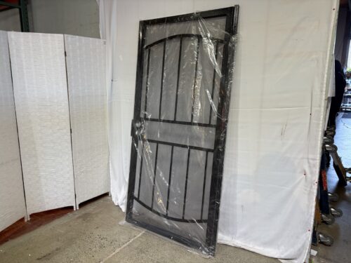 NEW! 38-in x 77-in Black Steel Security Screen Door