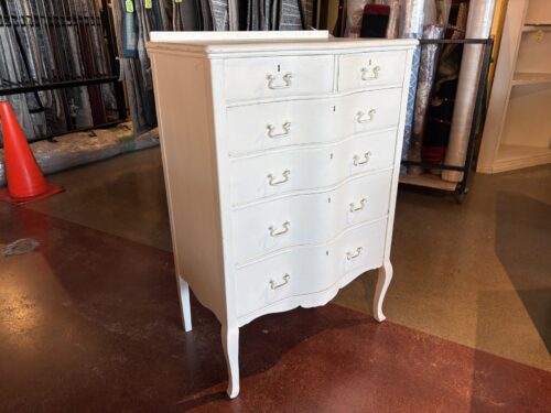 White Painted French Provincial Style Chest of Drawers