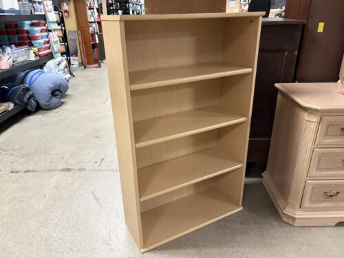 Natural Finish Rounded Edge 4 Shelf Bookcase