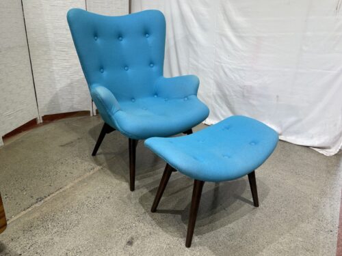 Turquoise Replica MCM R160 Contour Chair & Ottoman