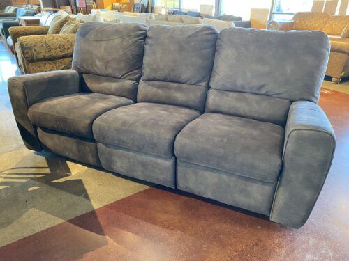 PALLISER Three Seater Power Recliner in Stone Grey