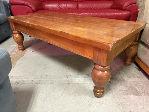 Large Rustic Wooden Planked Rectangular Coffee Table
