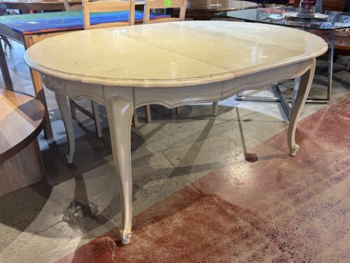 Charming Oval Cream Wood Dining Table