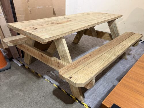 All Wood A-Frame Picnic Table w/ Benches