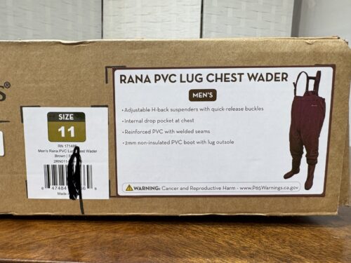 NEW! FROGG TOGGS Men's Rana PVC Lug Chest Waders, Size 11