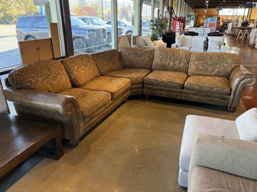 Spacious Well-Loved 3Pc. Sectional w/ Leather Trim
