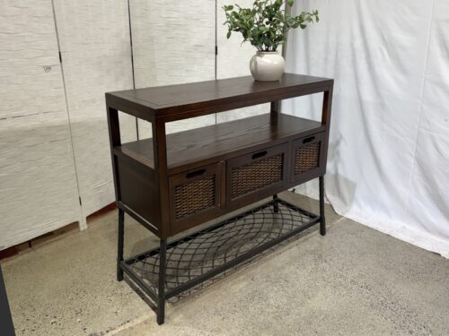 PIER 1 3-Drawer Sofa Table w/ Shelves