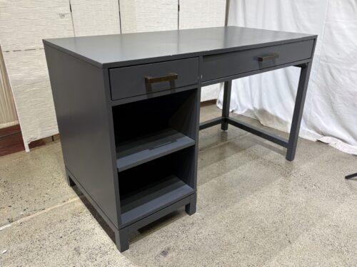 CRATE & BARREL Parke 48" Charcoal Wood 2-Drawer Desk