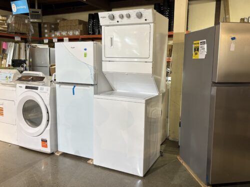 NEW! WHIRLPOOL Stacked Electric Laundry Center w/ Auto Dry Model # WET4027HW2