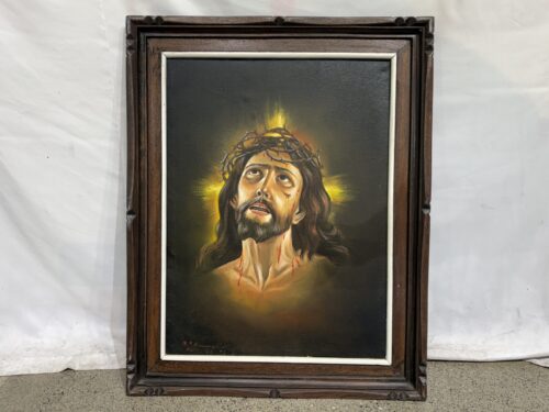 Christ in Agony Vintage Original Oil Painting