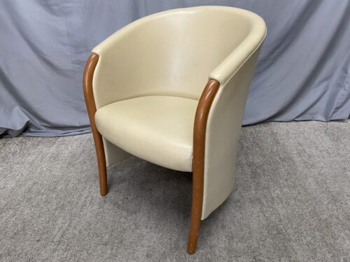 Cream Modern Scandiavian Inspired Barrel Back Chairs