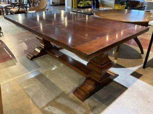 Grand Dark Roast Double Pedestal Dining Table