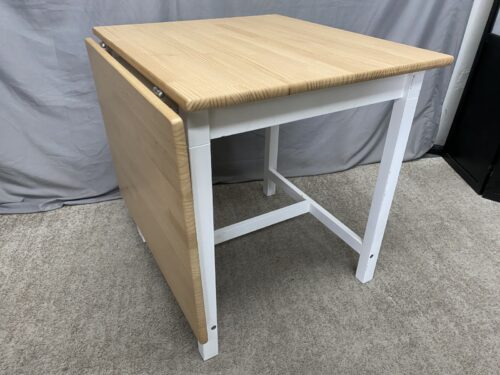 IKEA Pinntorp Gateleg White & Wood Extendable Table