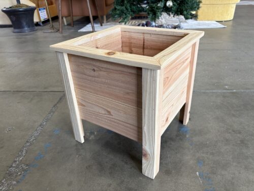 NEW! Square 16x16 Spanish Cedar Elevated Planter with Corner Legs