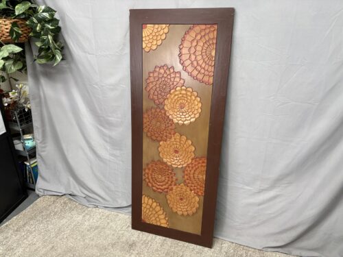 Carved Mums Wood Wall Panel