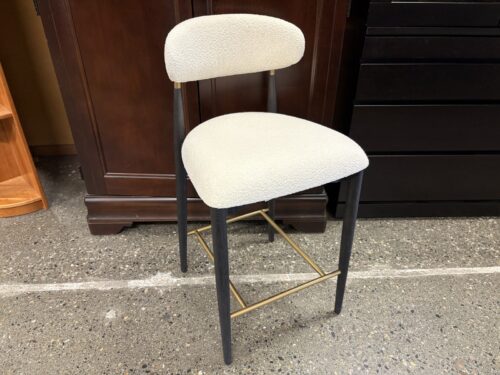 RESTORATION HARDWARE Arno Black Oak/Brass Natural Performance Boucle Counter Steel