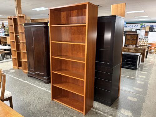 Teak Danish Inspired 6-Shelf Tall Bookcase