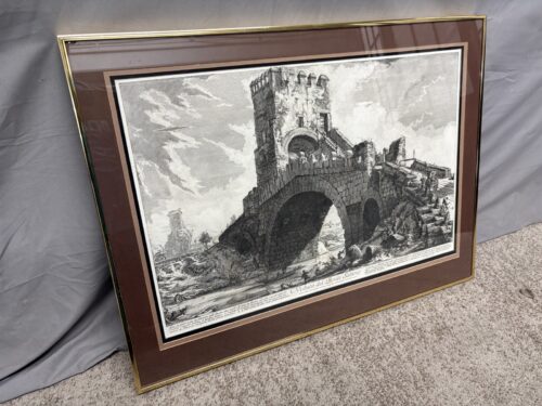 "Veduta del Ponte Salario" by Giovanni Battista Piranesi Framed Print